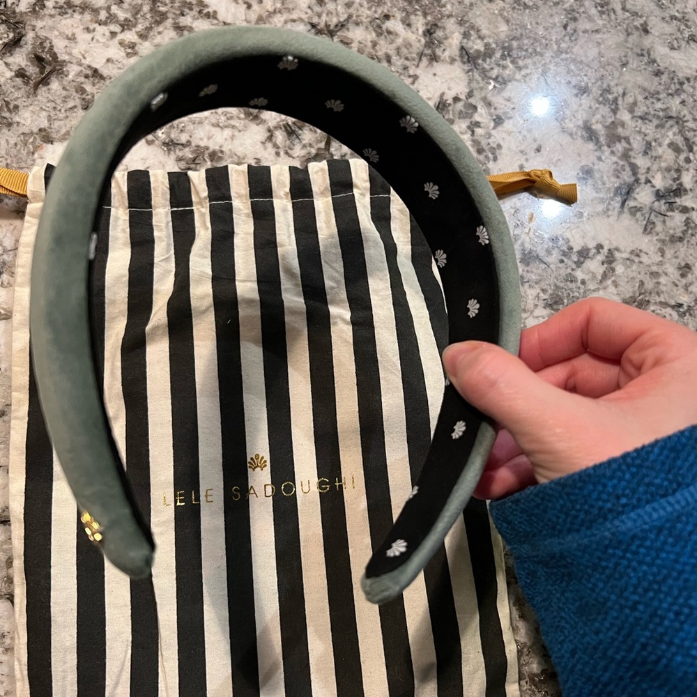 Lele Sadoughi Velvet Alice Green Headband